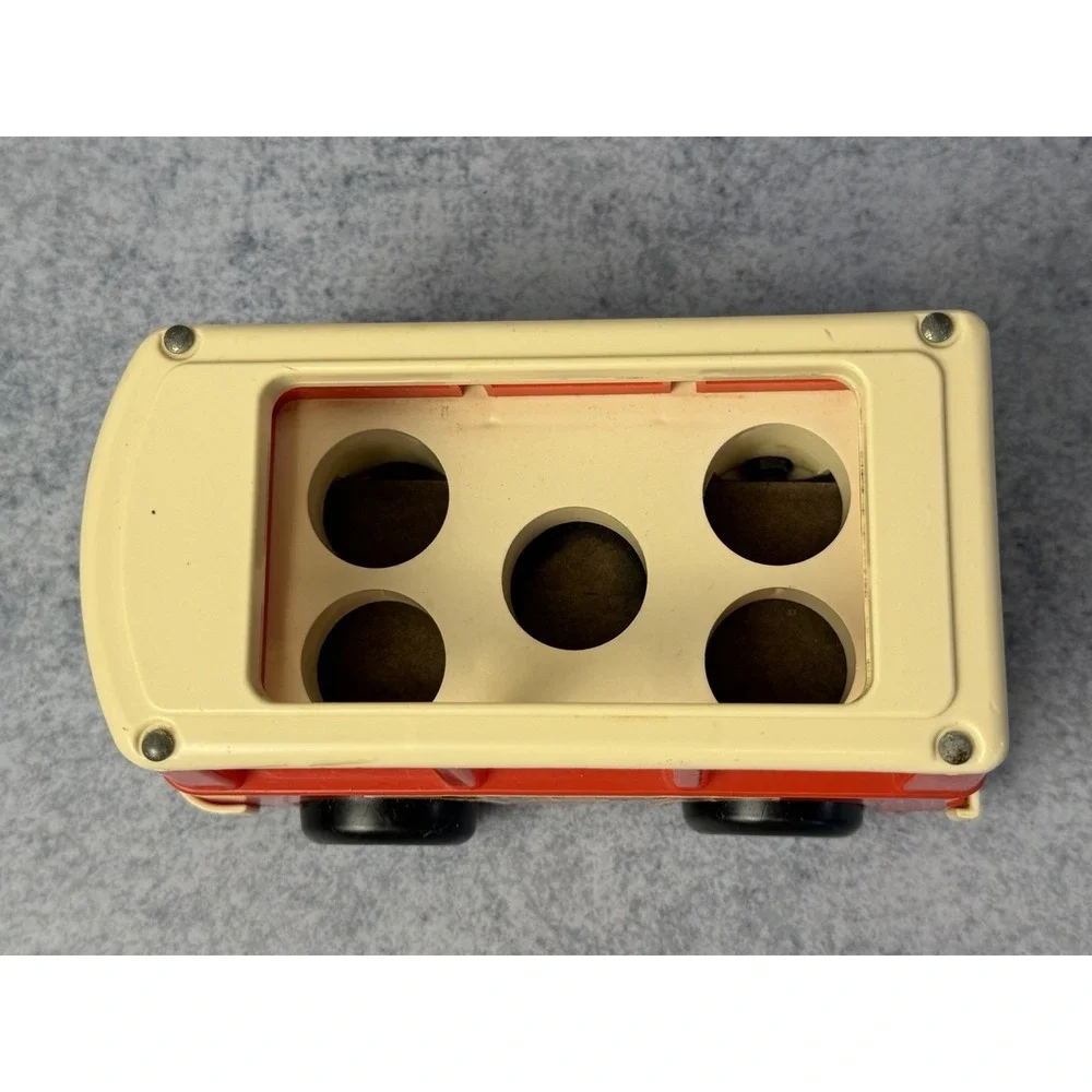 Vintage Fisher Price Little People Mini Bus Red Toy Vehicle FP-141 1969